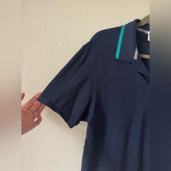 SCOTCH & SODA Men’s Polo Shirt L Navy Pullover Cotton Pique Logo Preppy - Picture 3 of 8